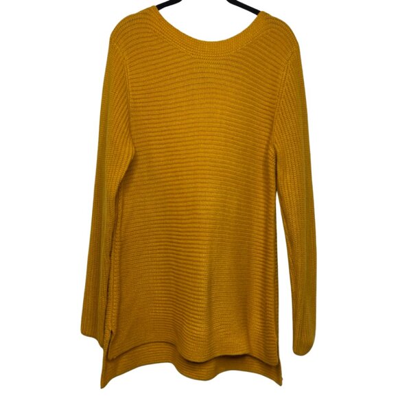 CAROLYN TAYLOR | Yellow Chunky Acrylic Knit Fall Sweater | Size XL - Picture 1 of 10